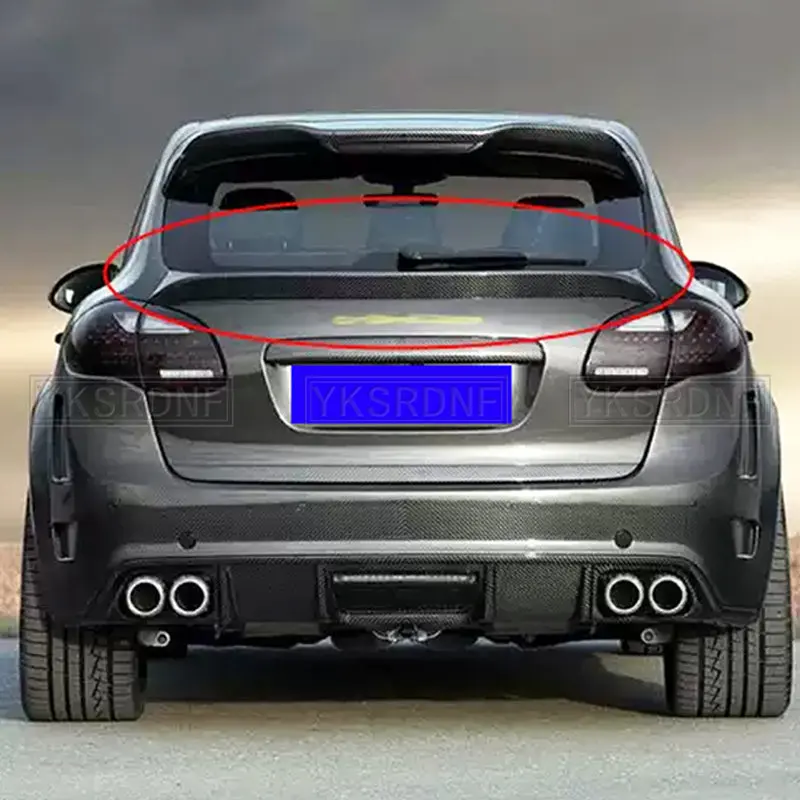 Real Carbon Fiber Rear Wing Trunk Lip Roof Spoiler For Porsche Cayenne 958 2011 2012 2013 2014 Year