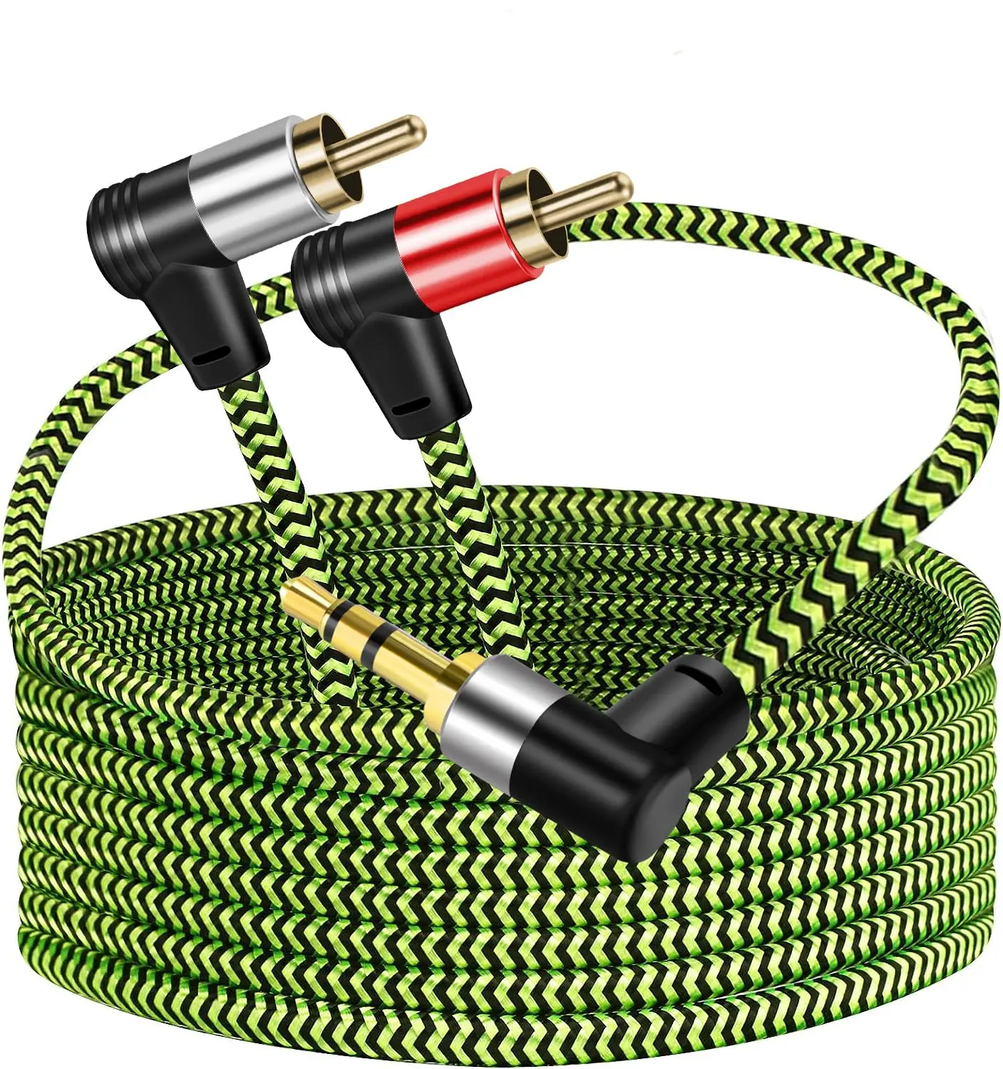 

10 шт. аудиокабель от 3,5 мм до 2RCA длиной 3 фута, адаптер AUX, стереоразветвитель для смартфонов, динамиков, планшетов, HDTV, MP3-плеера