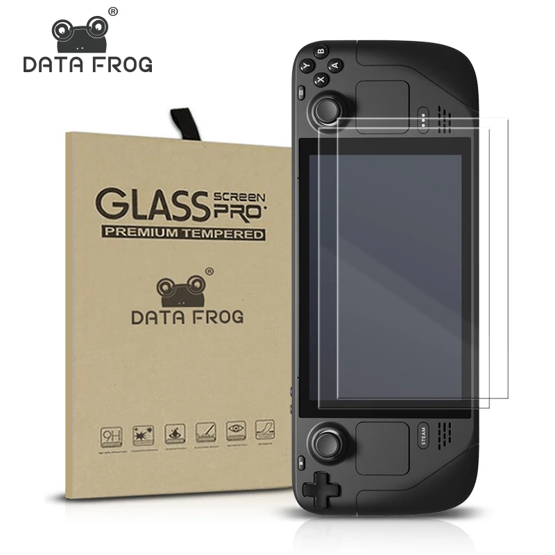 

DATA FROG 2 Pack Screen Protector For Steam Deck 7 Inch Tempered Glass Transparent HD Clear Glass For Steam Deck Accessories