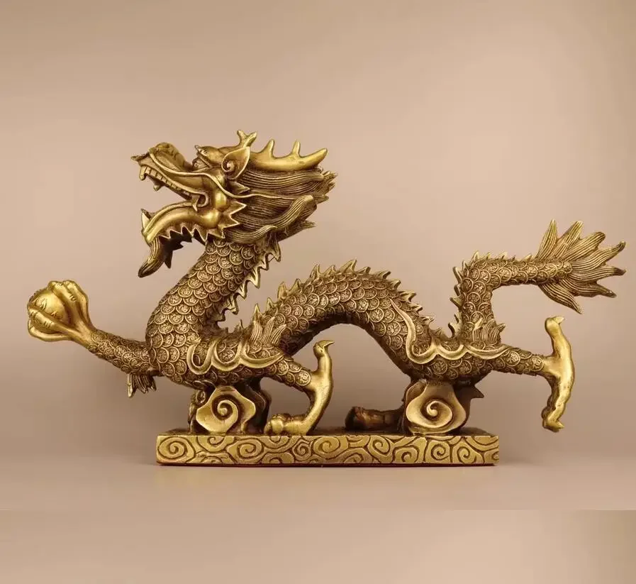 Metal Wanfu Dragon Decorations, Home and Office Cultural and Creative Decorations