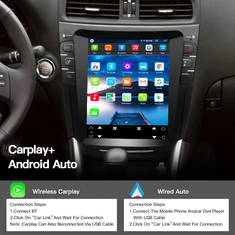 Android13 Tesla System Apple Carplay Car Video Player Central Multimedia Stereo Screen For LEXUS IS200 IS250 IS300 IS300C Auto