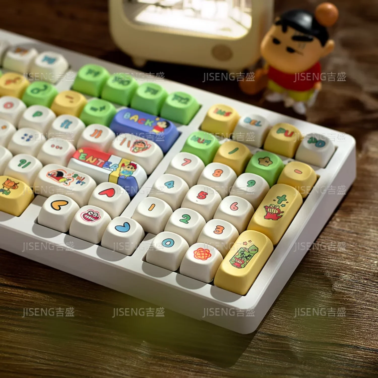 Imagem -06 - Moa-keycaps para Teclado Mecânico Pbt 145 Chaves Crayon Bonito Personalizado para 60 80 87 98 104 108