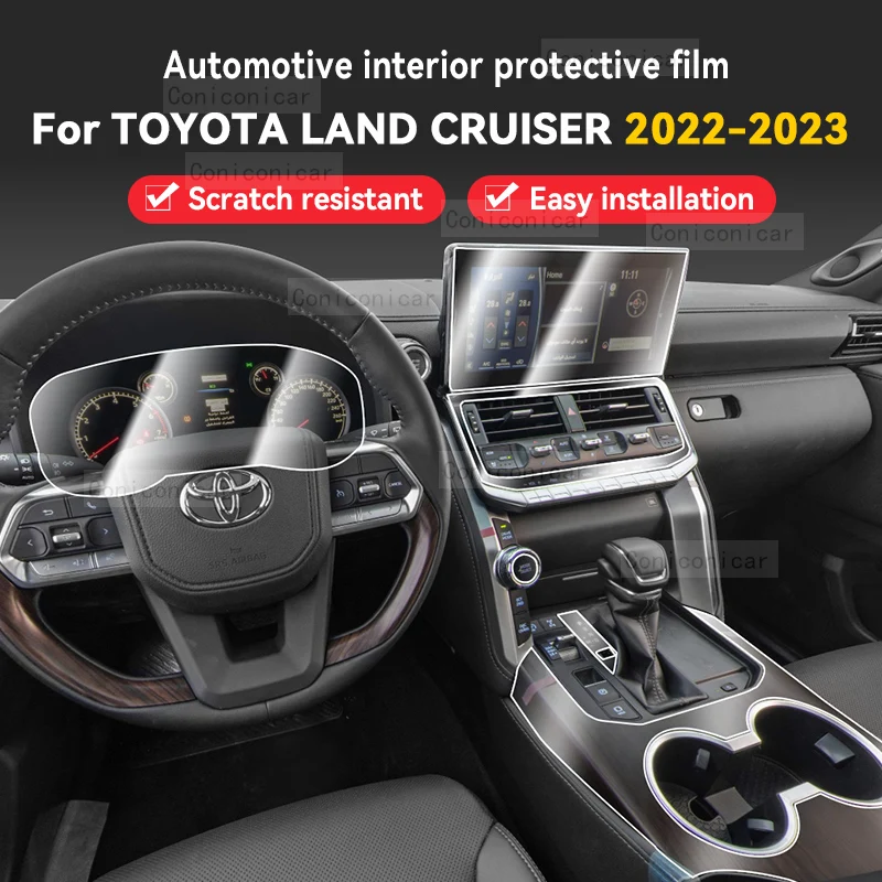 

For TOYOTA LAND CRUISER 2022 2023 Gearbox Panel Dashboard Navigation Automotive Interior Protective Film TPU Anti-Scratch