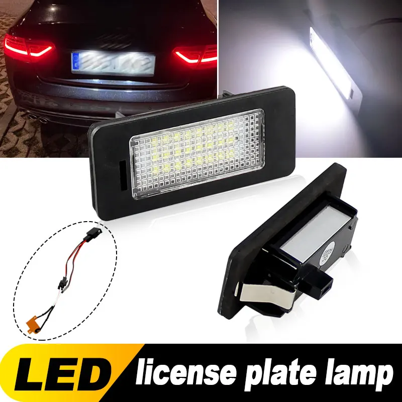 2pcs Canbus No Error Led License Plate Light Assembly for Audi A1 11~up A4(B8) 4D/5D 08~12 A5/S5 2D A5 5D Sportback 08~11