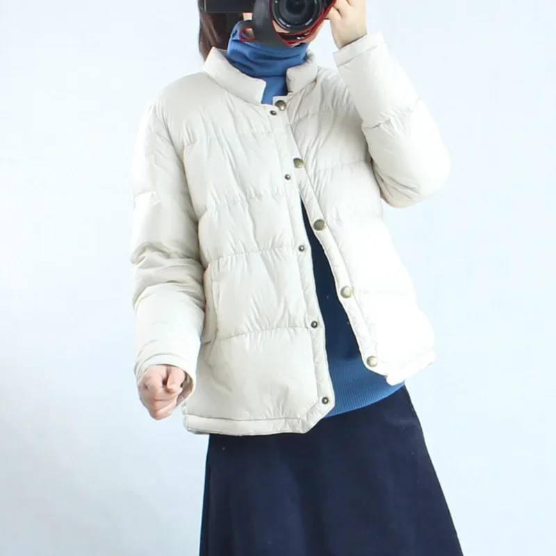 

Autumn/Winter Women's Down Jacket Commuter Single Breasted Stand Up Collar Slimming Jacket