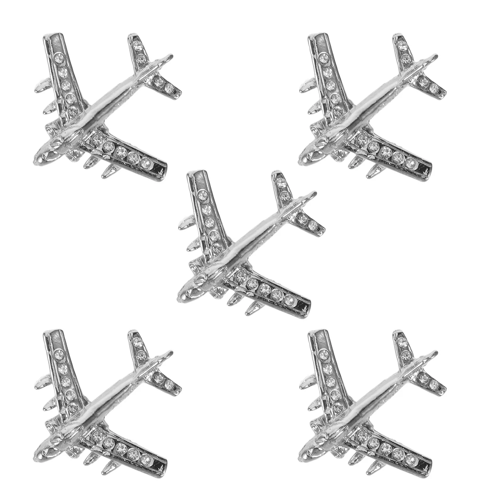 5pcs Vintage Airplane Lapel Pins – Metal Brooches for Shirt, Suit, Bag & Backpack