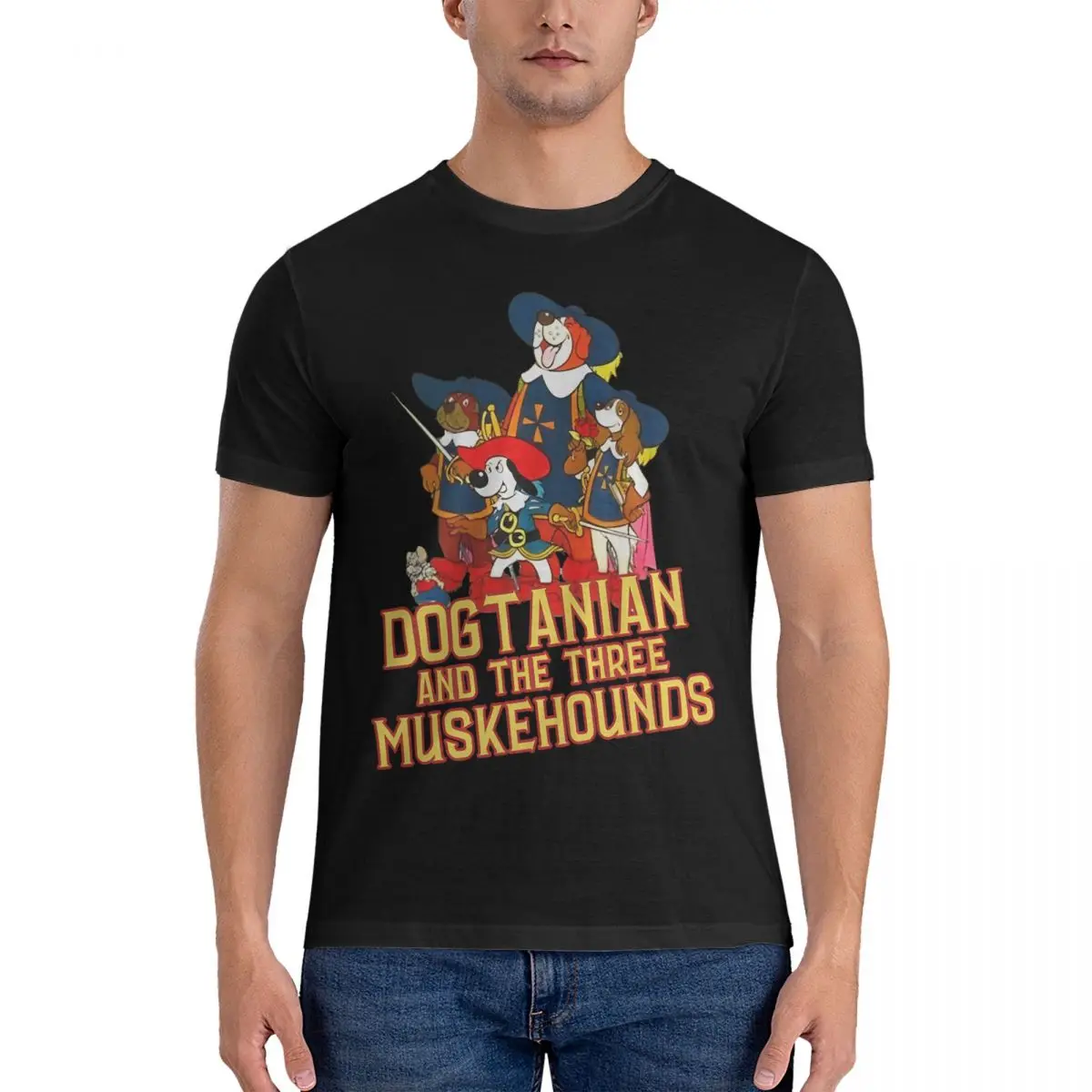 graphic T Shirts Men's 100% Cotton Novelty T-Shirt Crewneck Dogtanian & The Three Muskehounds Tee Shirt Short Sleeve Tops fugees