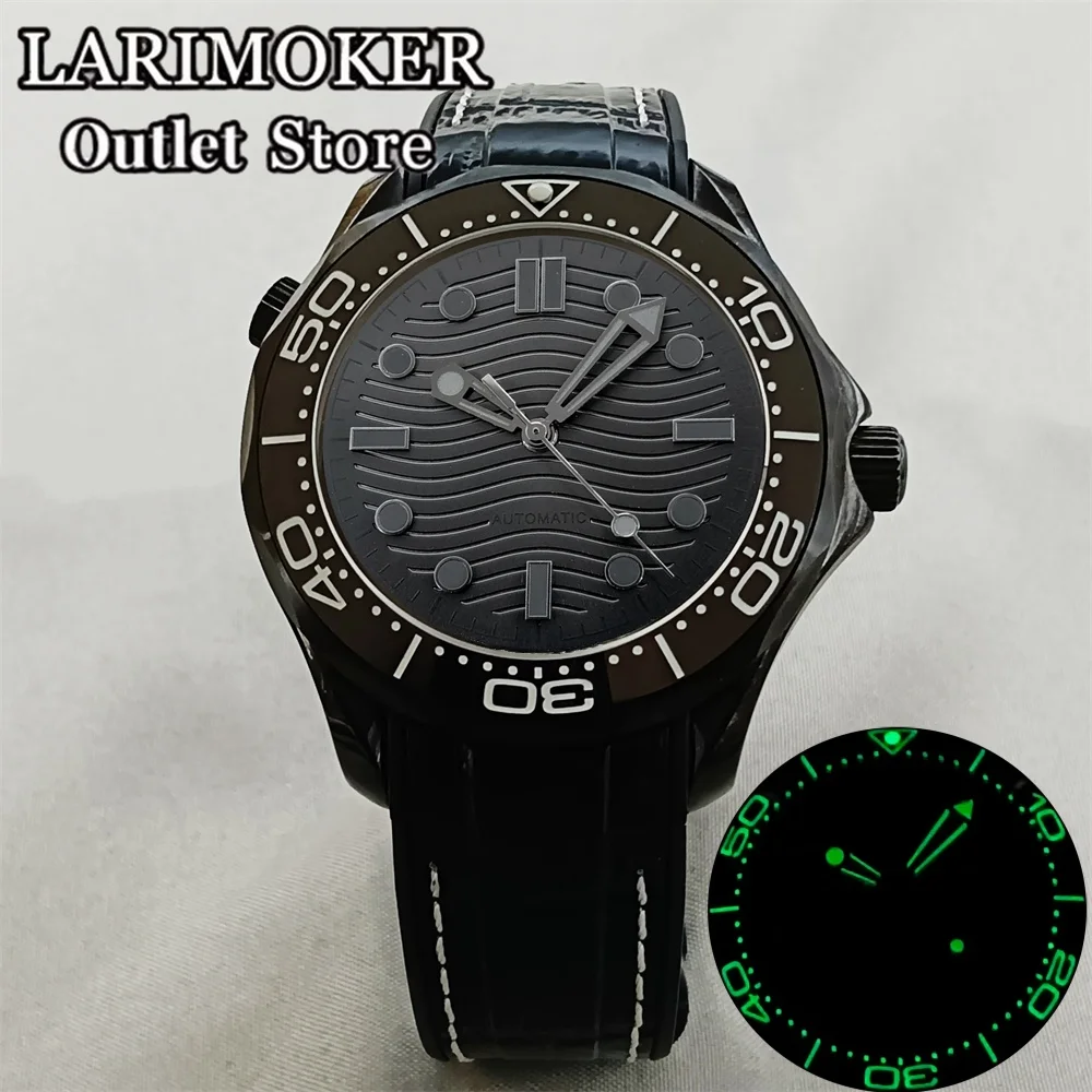 LARIMOKER 41mm PDV Case black dial Use NH35  PT5000 Mechanical Men\'s Watch Sapphire Glass Stainless Steel  Strap