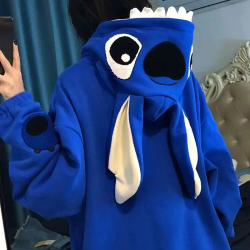 Disney Stitch Cartoon Women Jackets Zip-up Sweatshirt Cotton Oversize Y2k Plush Thick Autumn Winter Hooded Hoodies Coat Clothes