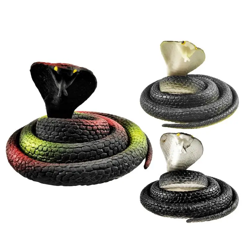 Simulation Snake Toy Prank Props Halloween Realistic Fake Snake Tricky Prank Toy 2pcs Fake Rubber Snakes Figures party supplies