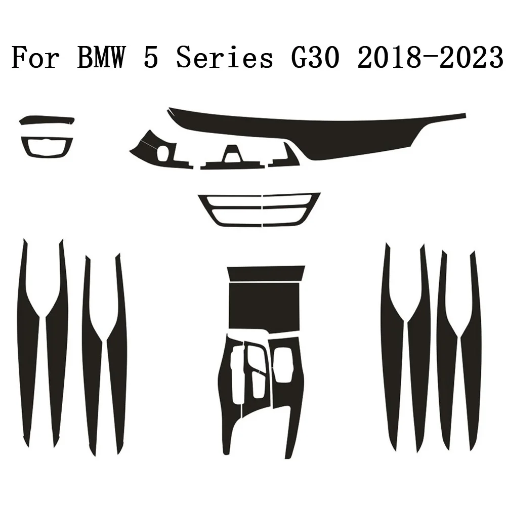 For BMW 5 Series G30 G31 2018-2023 Interior Central Control Panel Door Handle Stickers Decals Car Styling Accessorie view 6