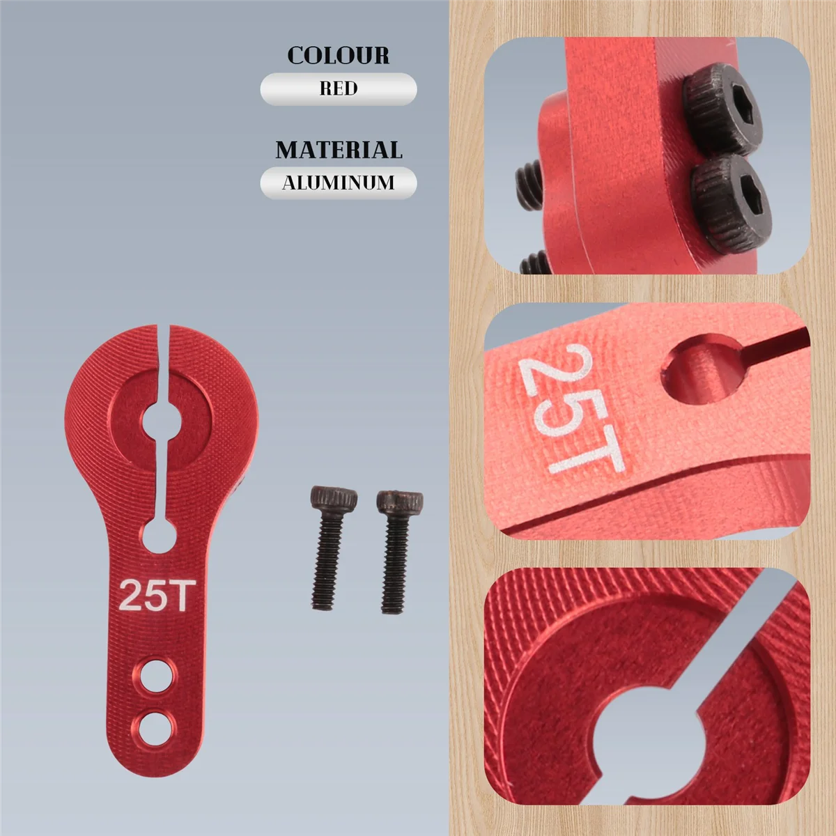 FLLF 6Pcs 25T Aluminum Servo Horn M3 threads Steering Arm High Torque Servos Motors Parts RC Car Plane Boat