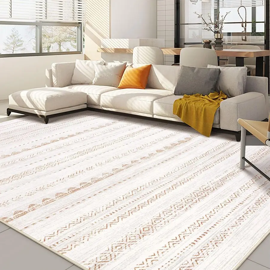 

Area Rug Living Room Rugs 5x7 Washable Boho Large Neutral Farmhouse Soft Moroccan Stain Resistant Indoor Carpet for Bedroom Nurs