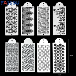 FAIS DU Plastic Cake Stencils Template Cake Embossing Folder DIY Cake Leaf Shape Pattern Craft Template Molds Stamp Stencils