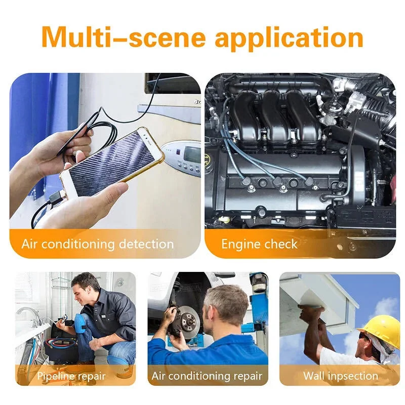 3-in-1 5.5/8mm USB Type-C Endoscope Camera 1080P 720P 480P, IP67 Waterproof Snake Borescope for Android OTG Phone PC, Car Sewer