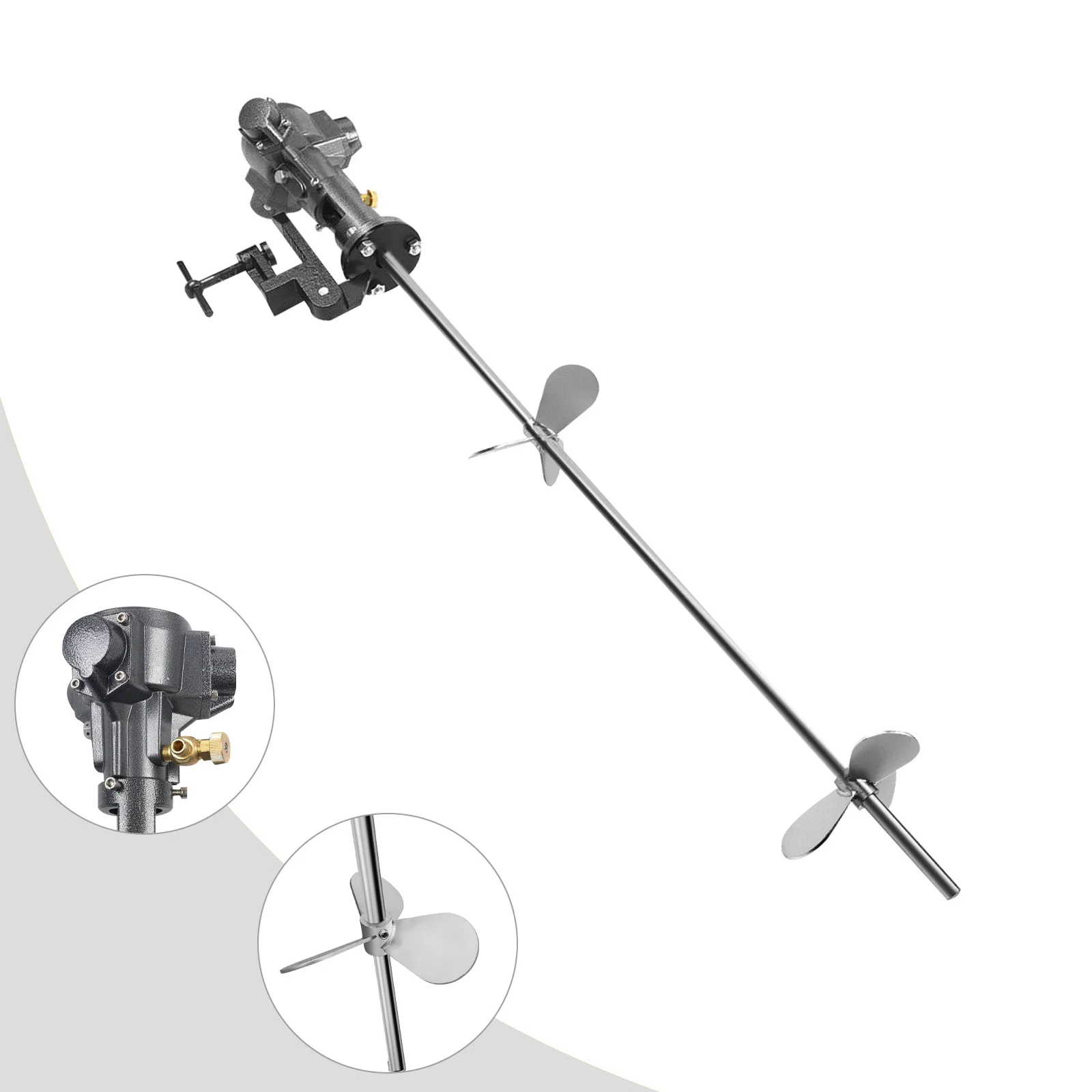 1/2 HP Pneumatic Paint Mixer 50 Gal Capacity, 50-2000 RPM, 304 Stainless Steel, Explosion-Proof for Industrial Coatings