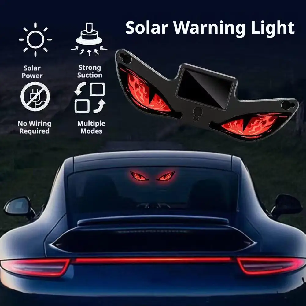 Solar Powered Car Neon Light Wireless Cool DEMON EYE Led Ambient Light Suction Cup USB Rechargeable Atmosphere Breathing Lamp
