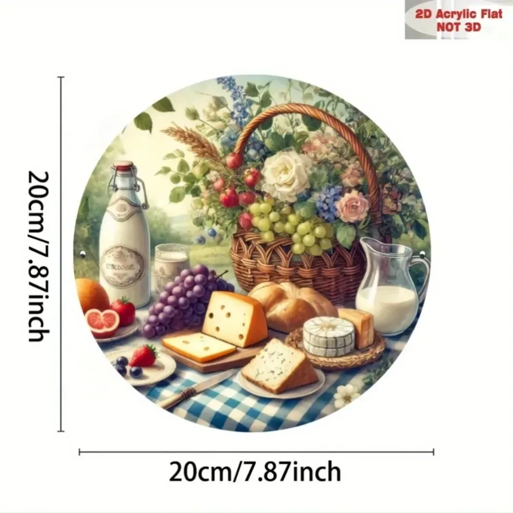 قطعة واحدة من جدارية غرفة النوم على الطراز المحلي - تصميم سلة الطعام والنبيذ |   فكرة لتزيين غرفة النوم والهدايا