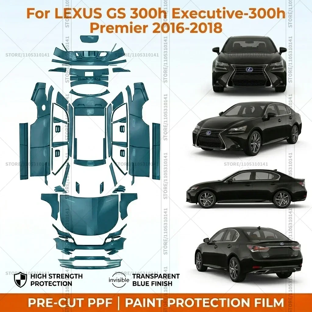 

Pre-Cut Paint Protection Film PPF Transparent Bumper Protector Clear Car Film For Lexus GS 300h Executive-300h Premier 2016-2018