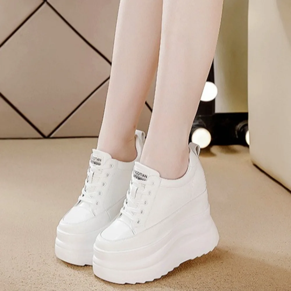 

Casual Sneakers Women's Spring and Autumn New Lace-up Wedge Sneakers Thick-soled Inner Height-increasing Heel Casual Shoes Women