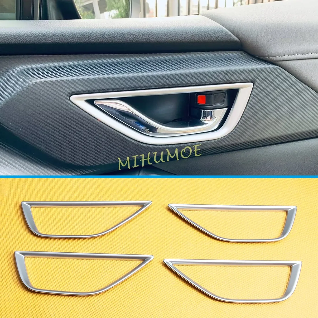 

Matte Silver Car Inner Door Handle Bowl Cover Trim Frame For Subaru Crosstrek Impreza 2024 2025 2026 Interior Accessories