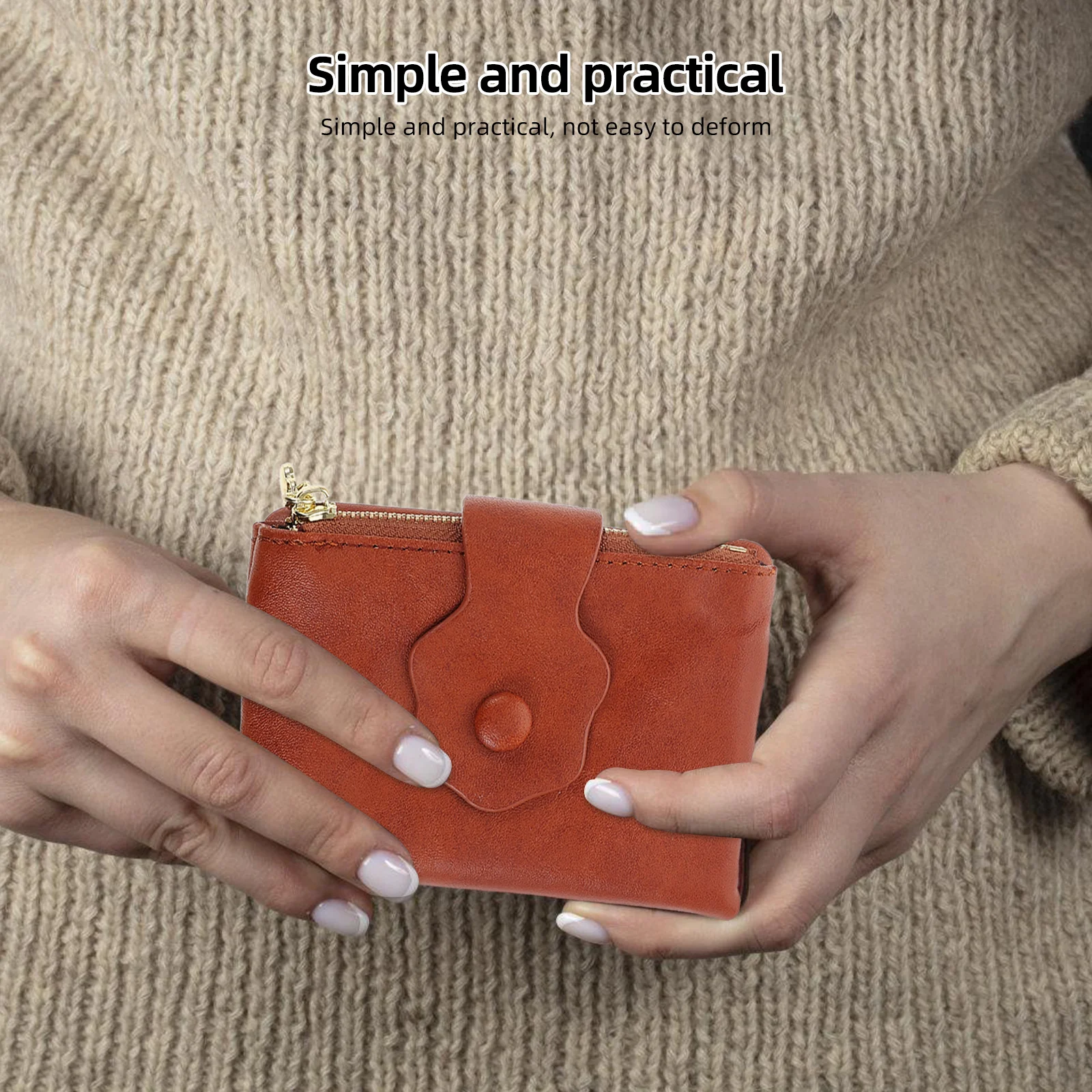 Trifold Wallet for Women Floral Design Coin Purse Multifunctional Card Holder Zipper Closure Small Wristlet Wallet