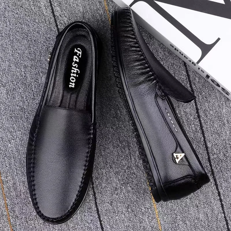 Genuine Leather Mens Shoes Luxury Business Casual Slip on Formal Loafers Men Moccasins Black Male Driving Shoes Sneakers