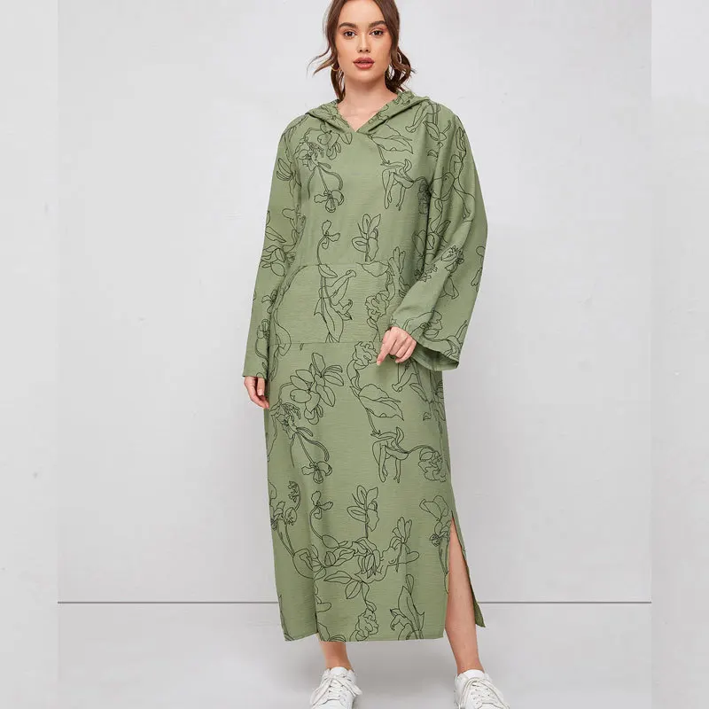 Eid Muslim Abaya for Women Hooded Dresses Jalabiya Dubai Abayas Kaftan Islam Print Arab Long Robe Ramadan Morocco Vestidos