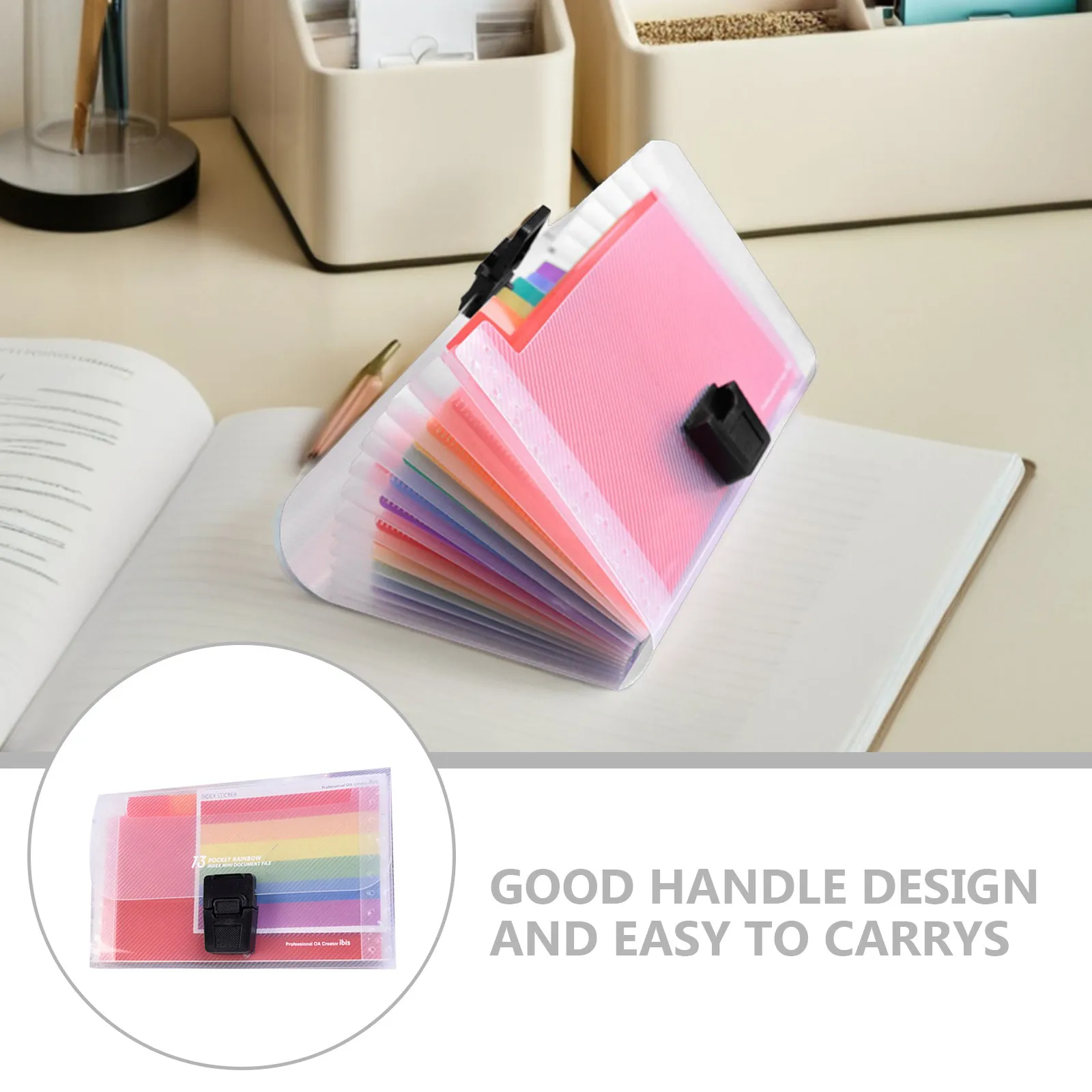 

Водонепроницаемая пластиковая папка-органайзер А6 на 13 карманов с кнопкой-застежкой, большая вместимость, для школы