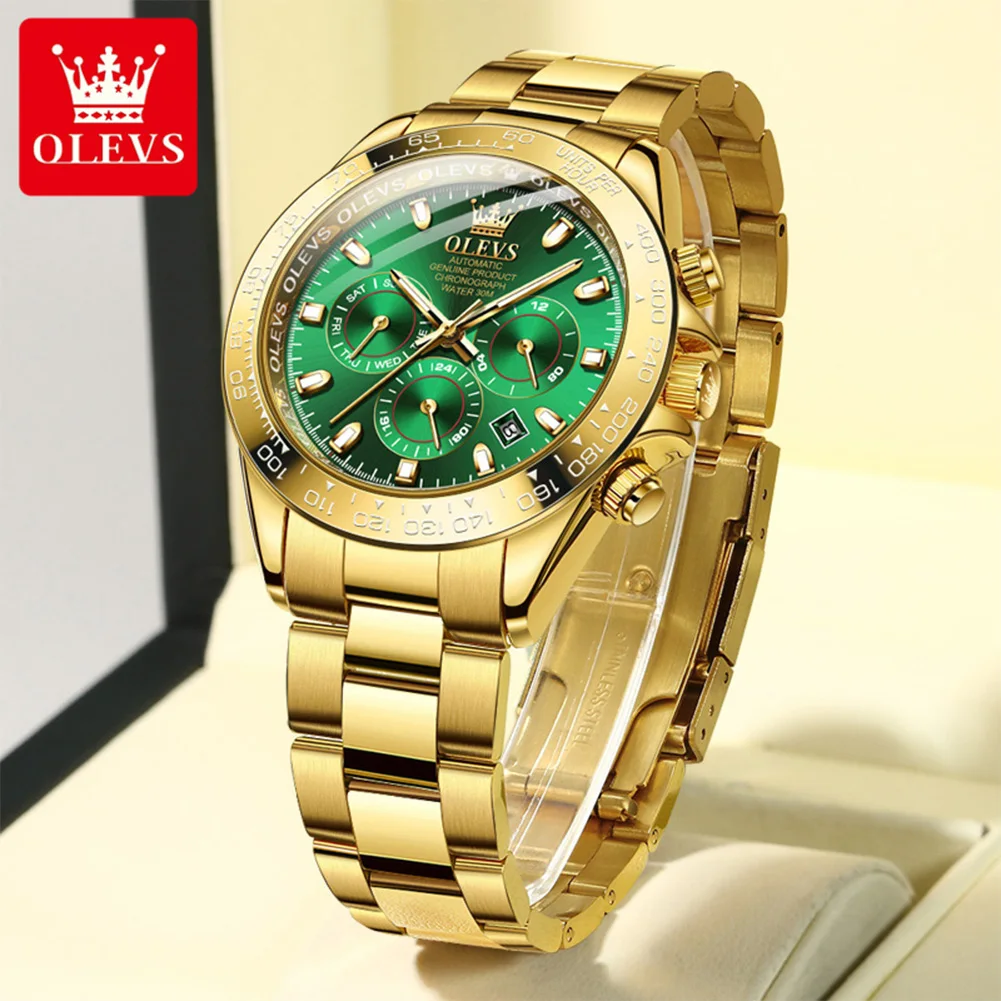 

OLEVS 6638 Multifunctional Men Watch Chronograph Date Waterproof Automatic Mechanical Male Wristwatch Luxury Original