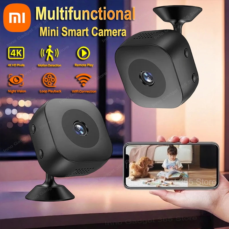 

Мини-камера безопасности Xiaomi 4K, полноцветная камера ночного видения, Wi-Fi монитор высокой четкости, обнаружение движения, наблюдение, водонепроницаемая, новинка