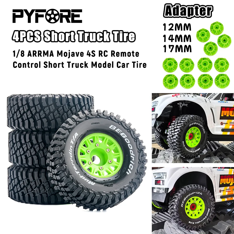 

4 шт. короткая грузовая шина 12/14/17 мм адаптер для 1/8 ARRMA Mojave 4S короткая модель грузовика автомобильная шина W219