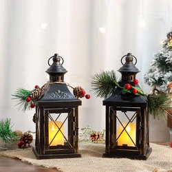 Small Metal Candle Holder Black Retro Candle Lanterns Hanging Lantern for Bedroom Living Room Garden Patio Parties Home Decor