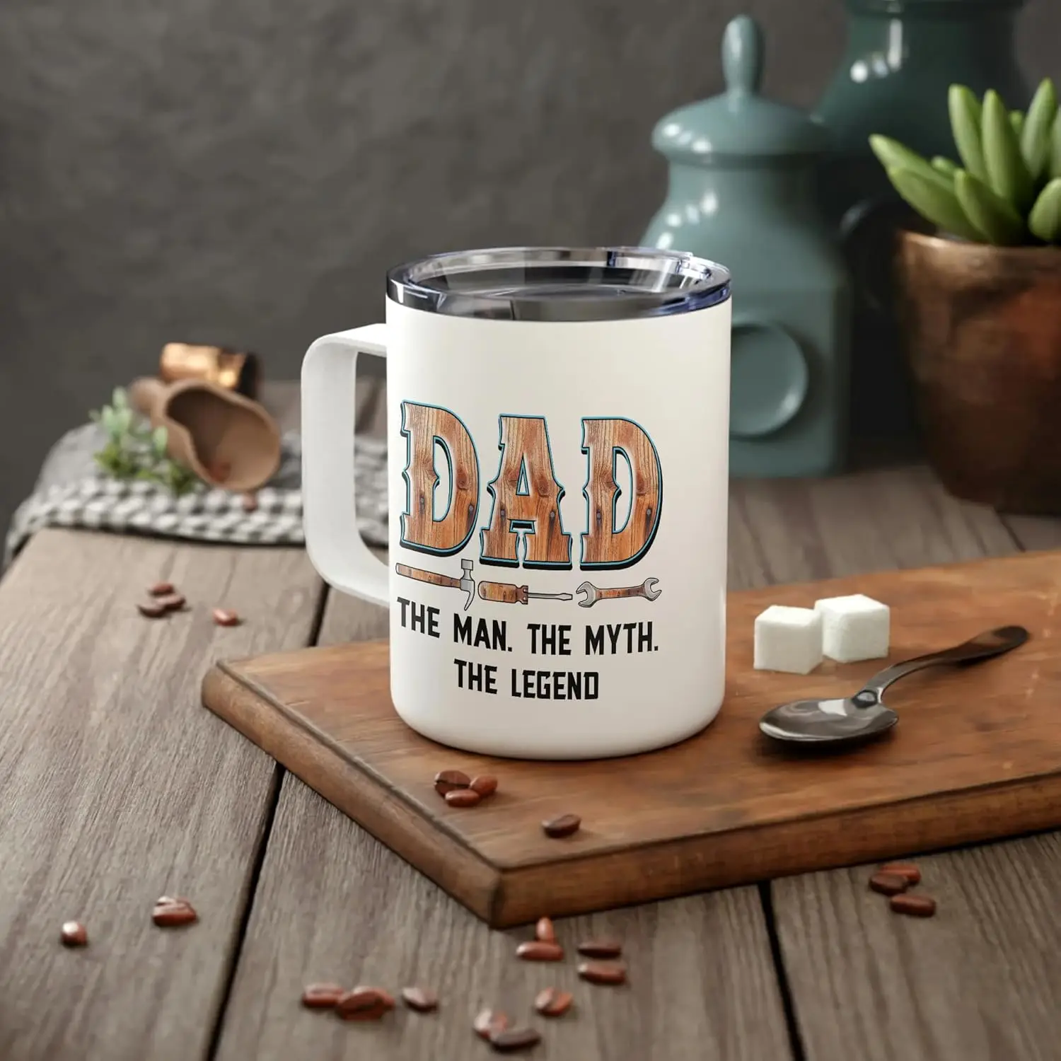 

Funny Mechanic Dad Mug Gift from Son Daughter Unique Father Birthday Christmas Present for Him Men Insulated Stainless Steel Cup