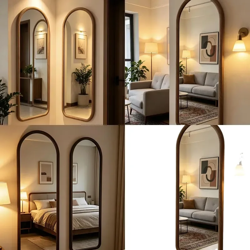 Retro Style Full Length Dressing Mirror Wall Mounted or Floor Standing Home Bedroom Living Room Rental Decor Clothing Store