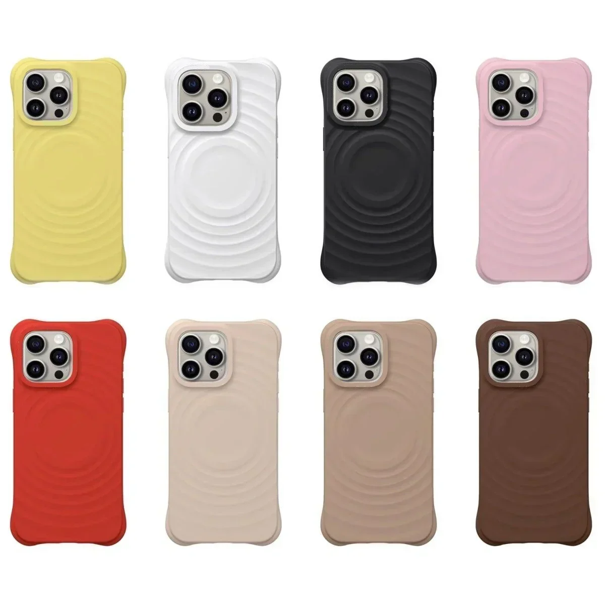 Magnetic Ripple Silicone Phone Case Cover for iPhone 13 14 15 Pro Max Case for iPhone 15 ProMax