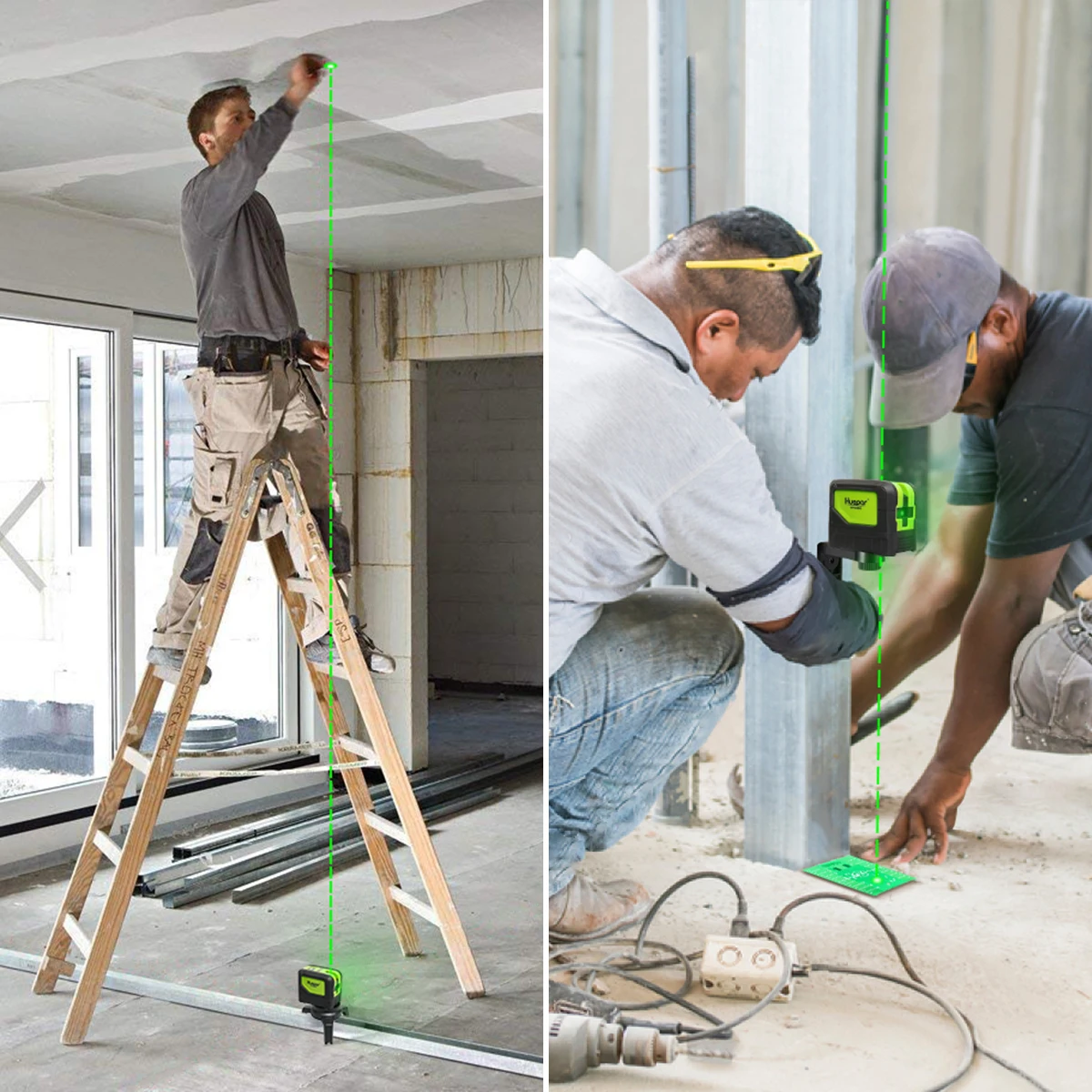 Imagem -02 - Huepar-nível Laser Auto-nivelamento com Plumb Posicionamento Floor Stand Suporte Magnético Feixe Verde Modo de Pontos 9300g