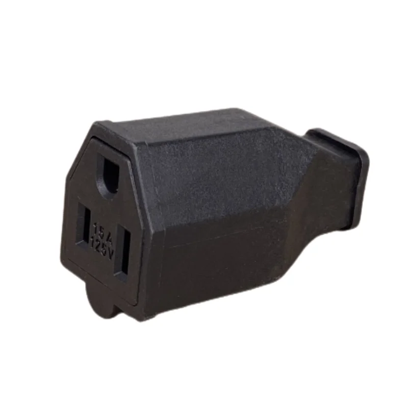 أسود 125 فولت 15a Nema L5-15P L5-15R الولايات المتحدة أنثى ذكر موصل USA Triprong مخرج طاقة الأسلاك الكهربائية وعاء التيار المتناوب المقبس التوصيل