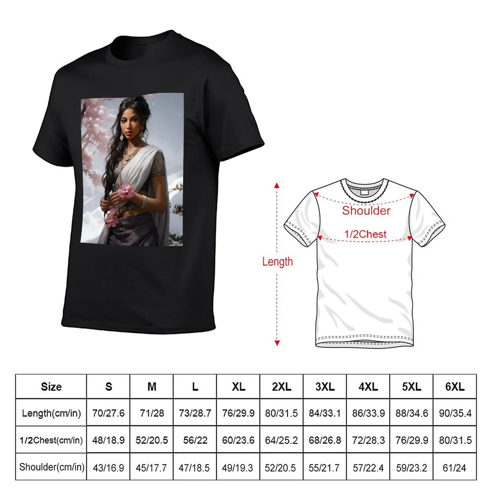 Silver Saree Serenity T-Shirt korean fashion oversized graphic tee t shirt men