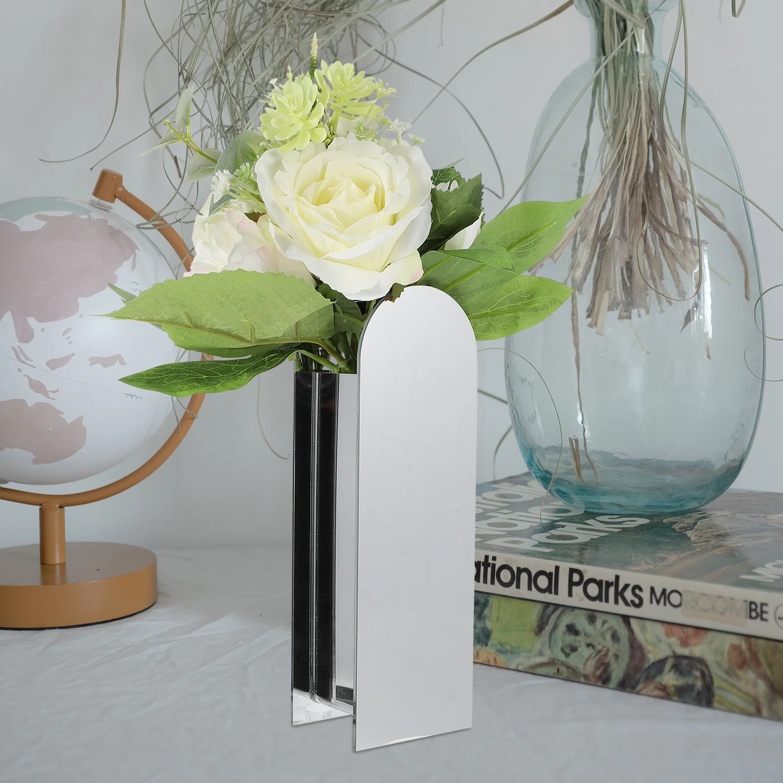 

Acrylic Flower Vase Desktop Decor Creative Flower Arrangement Container Floral Arrangement Vase Home Office Ornament