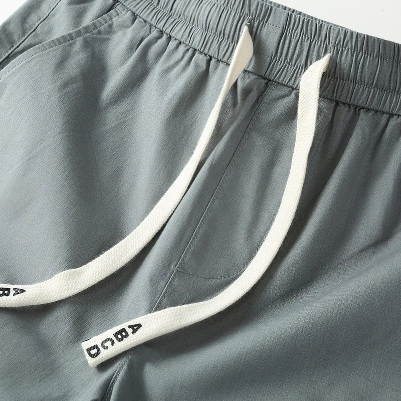 MAQVOB Summer Casual EU US Size Top Quality Men's Fashion Light Weight Solid Drawstring Elastic Wasit Shorts