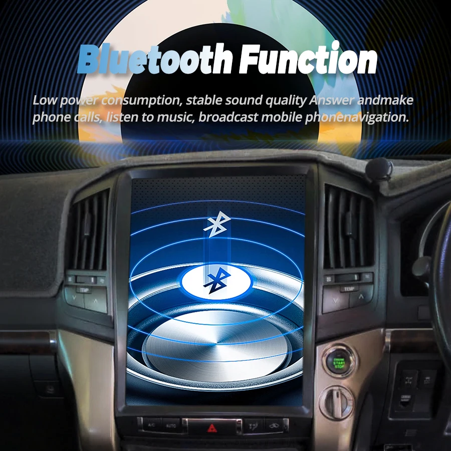 256GB Tesla Screen Android 13 Head Unit For Toyota Land Cruiser 200 LC200 2008-2019 Radio GPS Navigation Car Multimedia Player