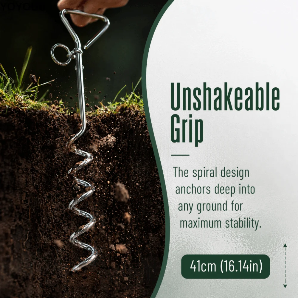 Ground Spike Heavy Duty Dog Stake Reinforced Rust-Proof Dog Ground Anchor 360° Rotating Anti-Escape Dog Tether Stake Outdoor Use
