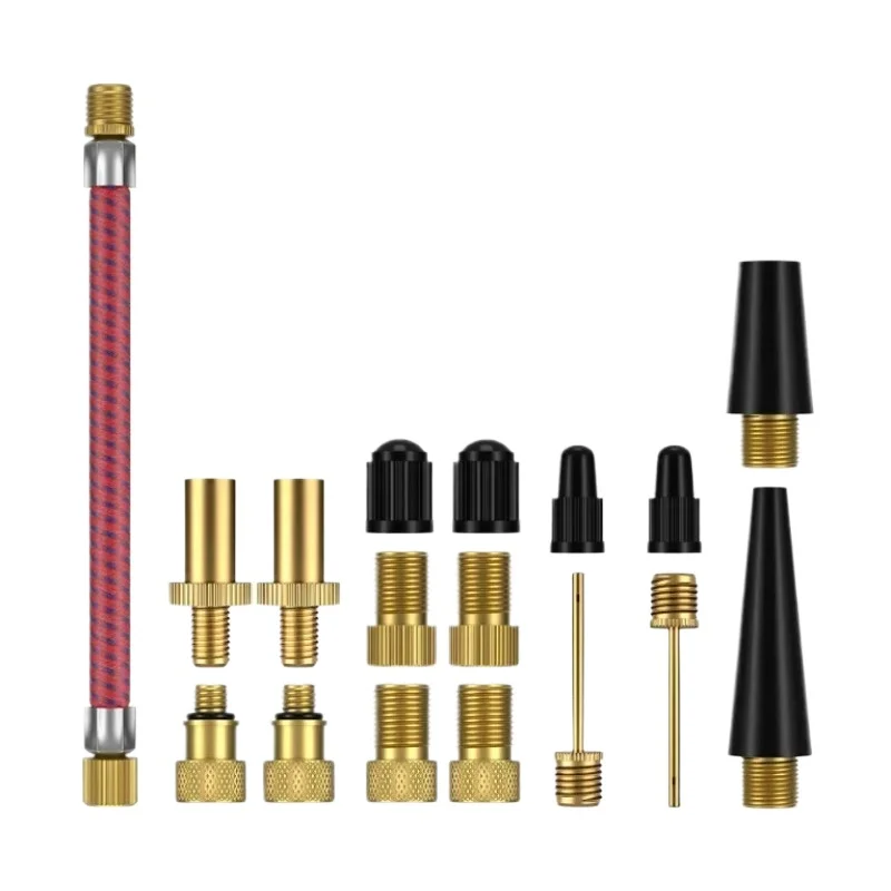 AliExpress 21/30Pcs Bicycle Tire Inflator Tube Needle & Air Hose Adapter Kit - Pump Connectors for Bike Repair & Basketball Valves
