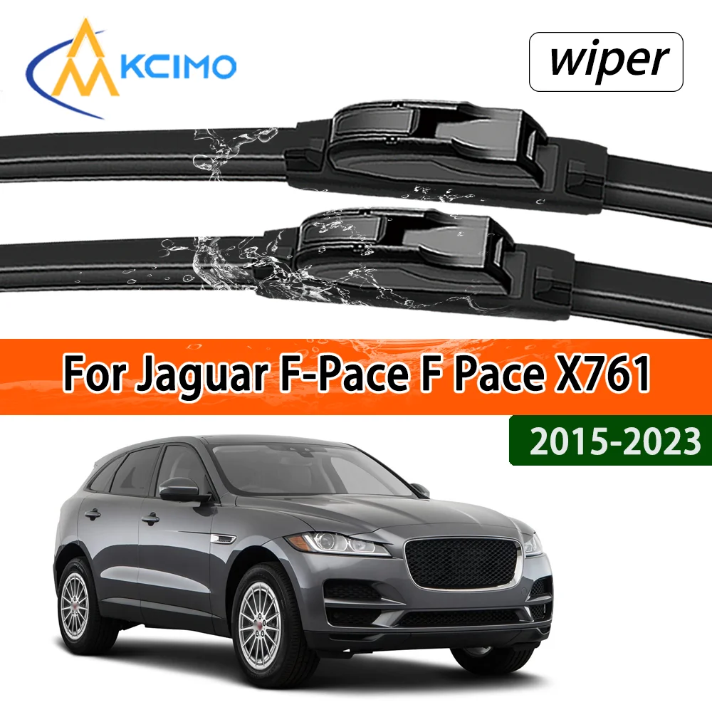 

Silent Black Front Wiper Blades Set for Jaguar F-Pace F Pace X761 2015-2023 Auto Windscreen Windshield Window Wiper Accessories