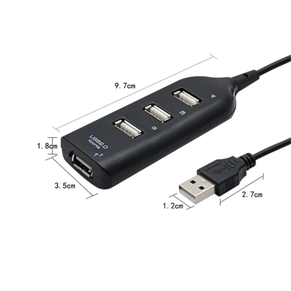 Wysoka prędkość Hub uniwersalny USB Hub 4 Port USB 2.0 Hub z kablem Mini Hub gniazdo wzór kabel splittera Adapter do laptopa PC