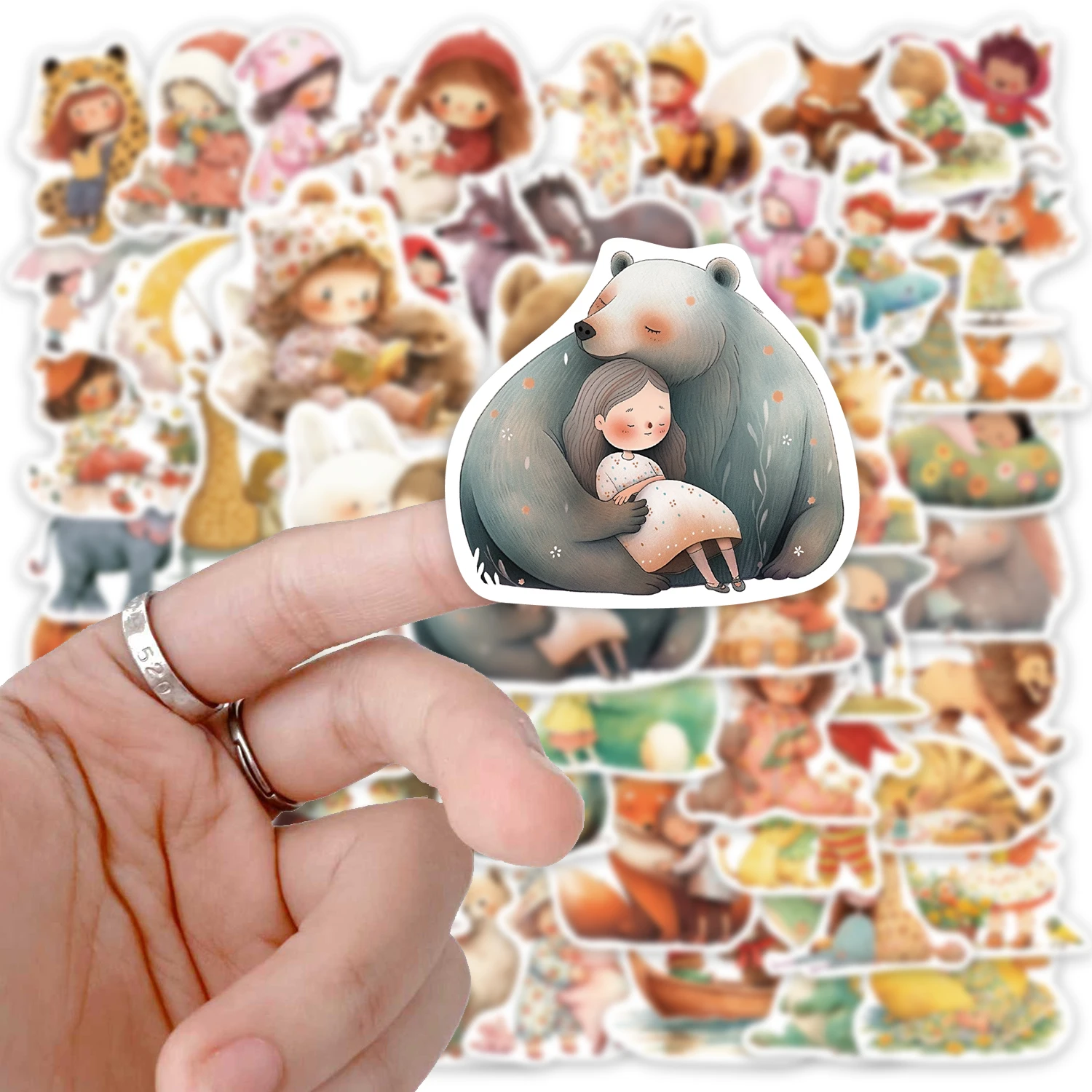 52 adet peri masalı rüya hayvan illüstrasyon eğlenceli çıkartmalar DIY telefon kılıfı dizüstü su bardağı bilgisayar oyuncak çıkartmalar