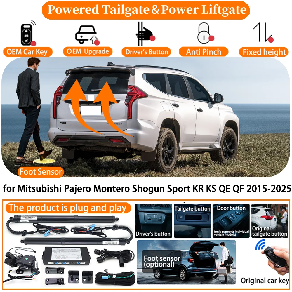 Car Smart Powered Tailgate System for Mitsubishi Pajero Montero Shogun Sport KR KS QE QF 2015-2025 Auto Electric Power Tailgate
