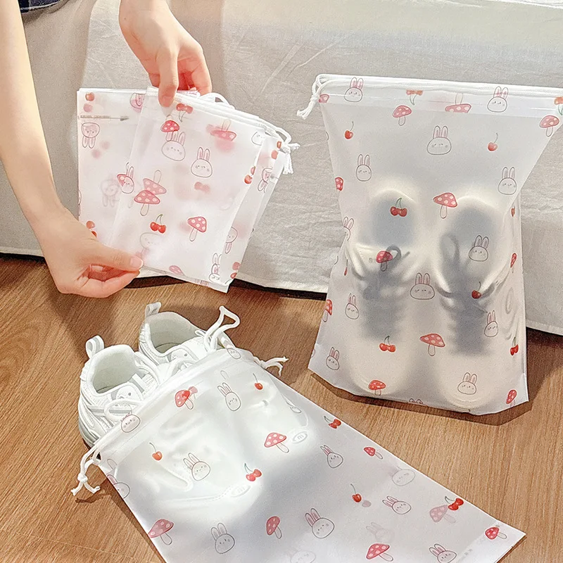 1 unidade Bolsa Organizadora de Viagem para Sapatos, Roupas, Toalhas e Maquiagem, Portátil, com Cordão, à Prova de Poeira, para Armazenamento de Roupas Íntimas e Jeans, Tipo Mala