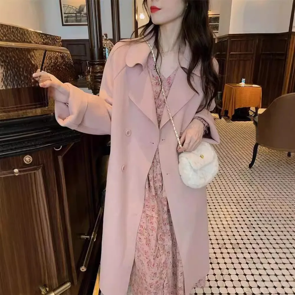 ربيع 2025 جديد الوردي الأزهار الشيفون الدكتور عطلة الشاطئ تنورة طويلة التخسيس لينة الرياح استراحة الشاي الفرنسية Sle عالية الخصر ألف لين...